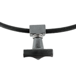 Svart Þórshamars hálsmen - oxiderað títaníum með 4mm svartri fléttaðri leðursnúru með títaníum segullási. Þórshamarinn er flottur skartgripur, tákn úr norrænni goðafræði úr oxideruðu títaníum. Veldu leðurlengd og berðu með þér kraftinn af ógnvekjandi vopni Þórs, sem getur jafnað fjöll, hvert sem þú ferð.