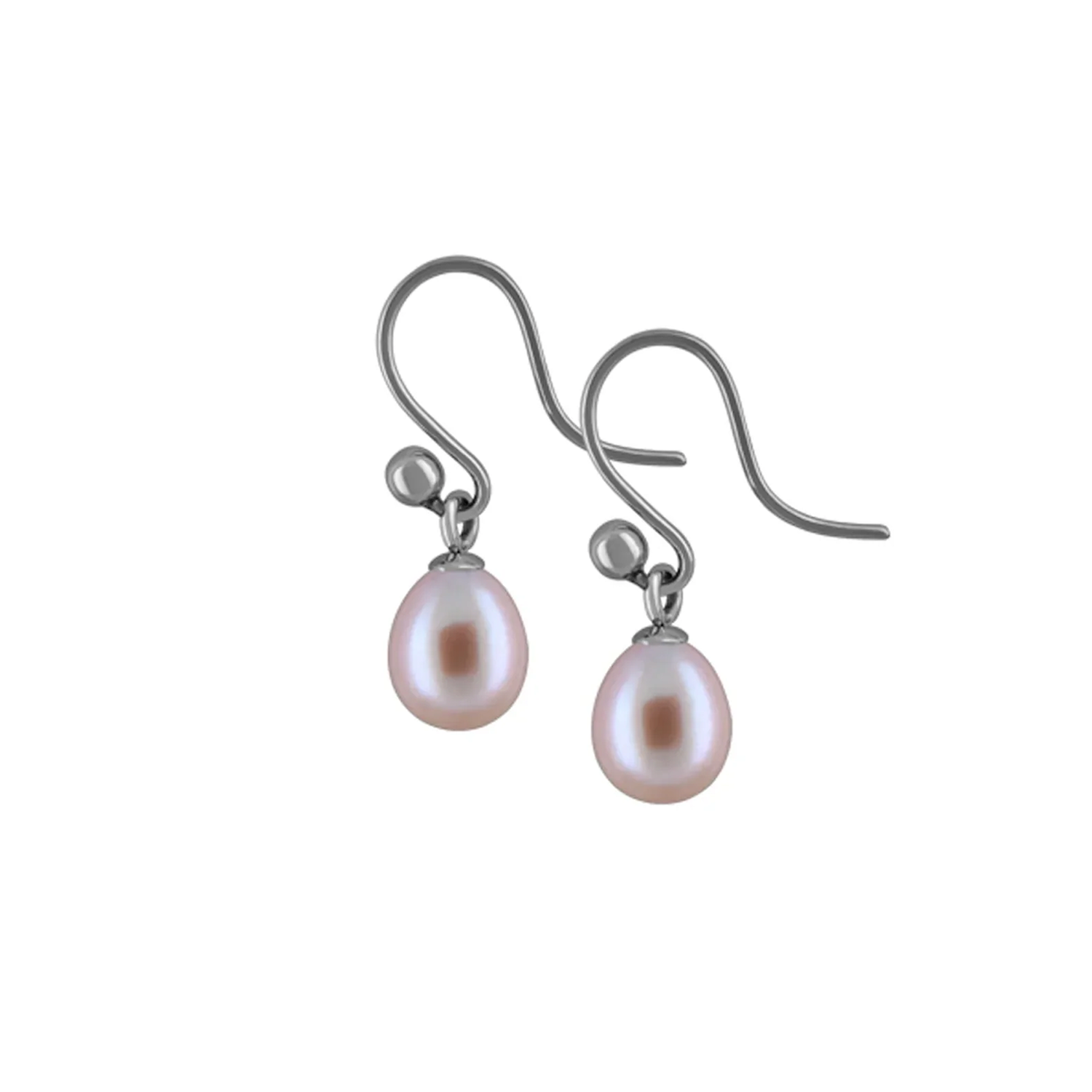 Zeezen kynnir hangandi ferskvatnsperlu-eyrnalokka úr títaníum. Náttúruleg ferskvantsperla 7,5-8 mm- litur bleikur. Ófeigur gullsmiðja - ofeigur.is