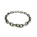Sandblásið armband úr þykkri títaníumkeðju, 6,8mm hringlaga keðju armband. Ófeigur gullsmiðja - Skólavörðustígur 5, 101 Reykjavík. ofeigur.is