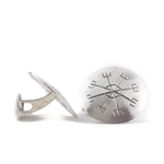 Ægishjálmur handsmíðaðir silfur ermahnappar. Handsmíðaðir og handgrafnir úr 925 silfir. Hönnun og smíði Bolli Ófeigsson. Ófeigur Gullsmiðja - ofeigur.is