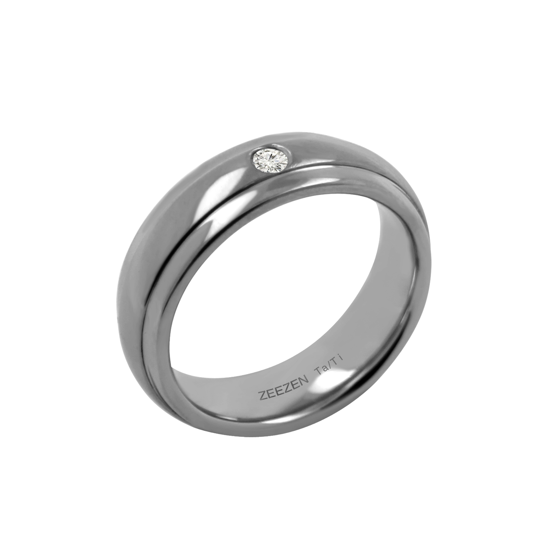 Títaníumhringur frá Zeezen með demanti. Ófeigur gullsmiðja - ofeigur.is