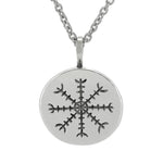 Ægishjálmur silfurhálsmen með stálkeðju. Eftir Bolla Ófeigsson - ofeigur.is