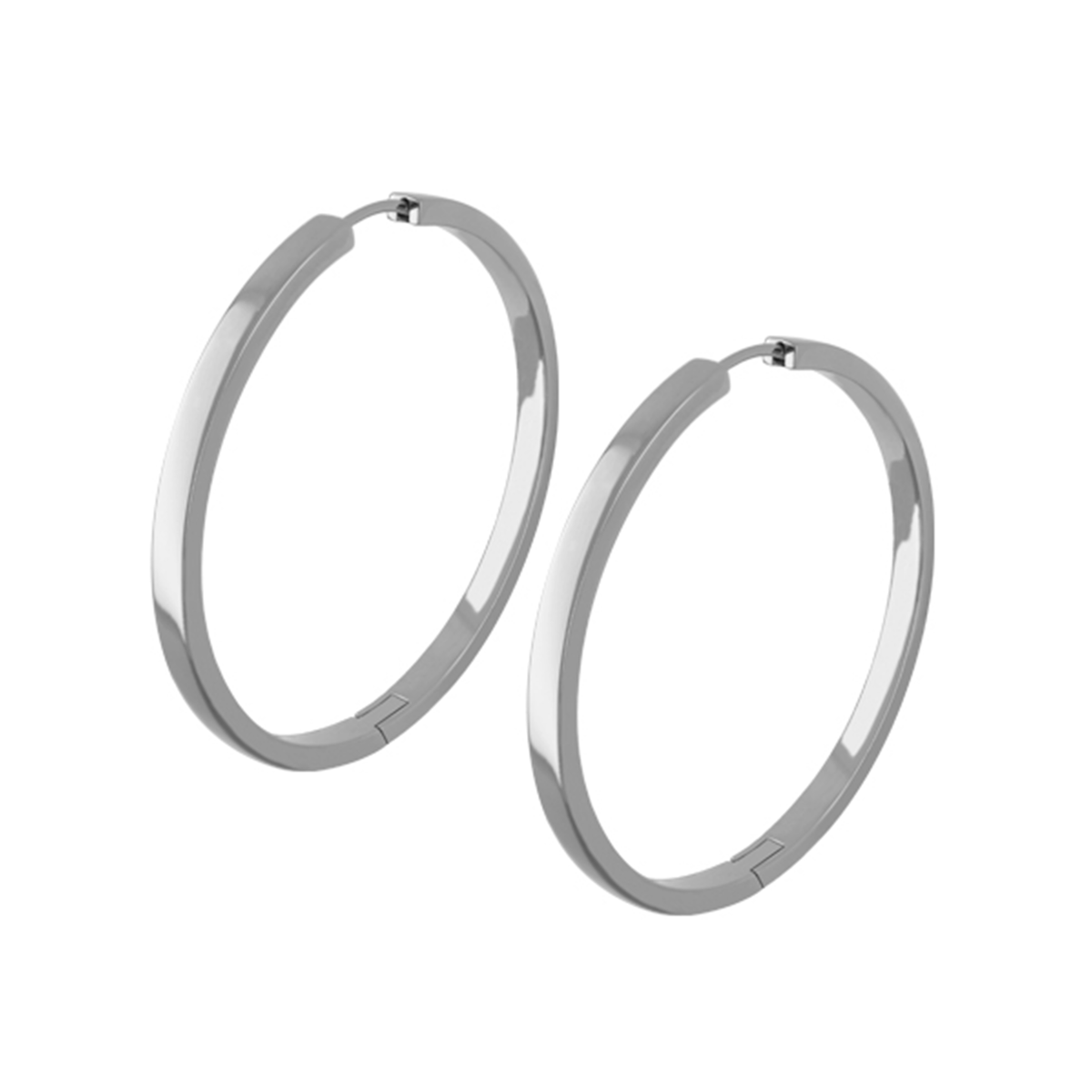 Títaníum eyrnalokka hringir póleraðir 29mm fást hjá Gullsmiðju Ófeigs. Titanium hoops earrings polsihed surface 29mm from Zeezen buy at - Ófeigur gullsmiðja - ofeigur.is