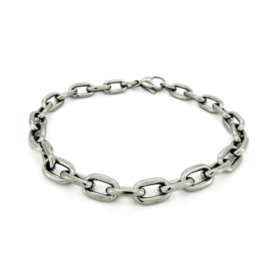 Zeezen - armband úr þykkri títaníumkeðju, 6,8mm hringlaga keðju armband.  Ófeigur gullsmiðja - Rainbow street - Skólavörðustígur 5, 101 Reykjavík. ofeigur.is