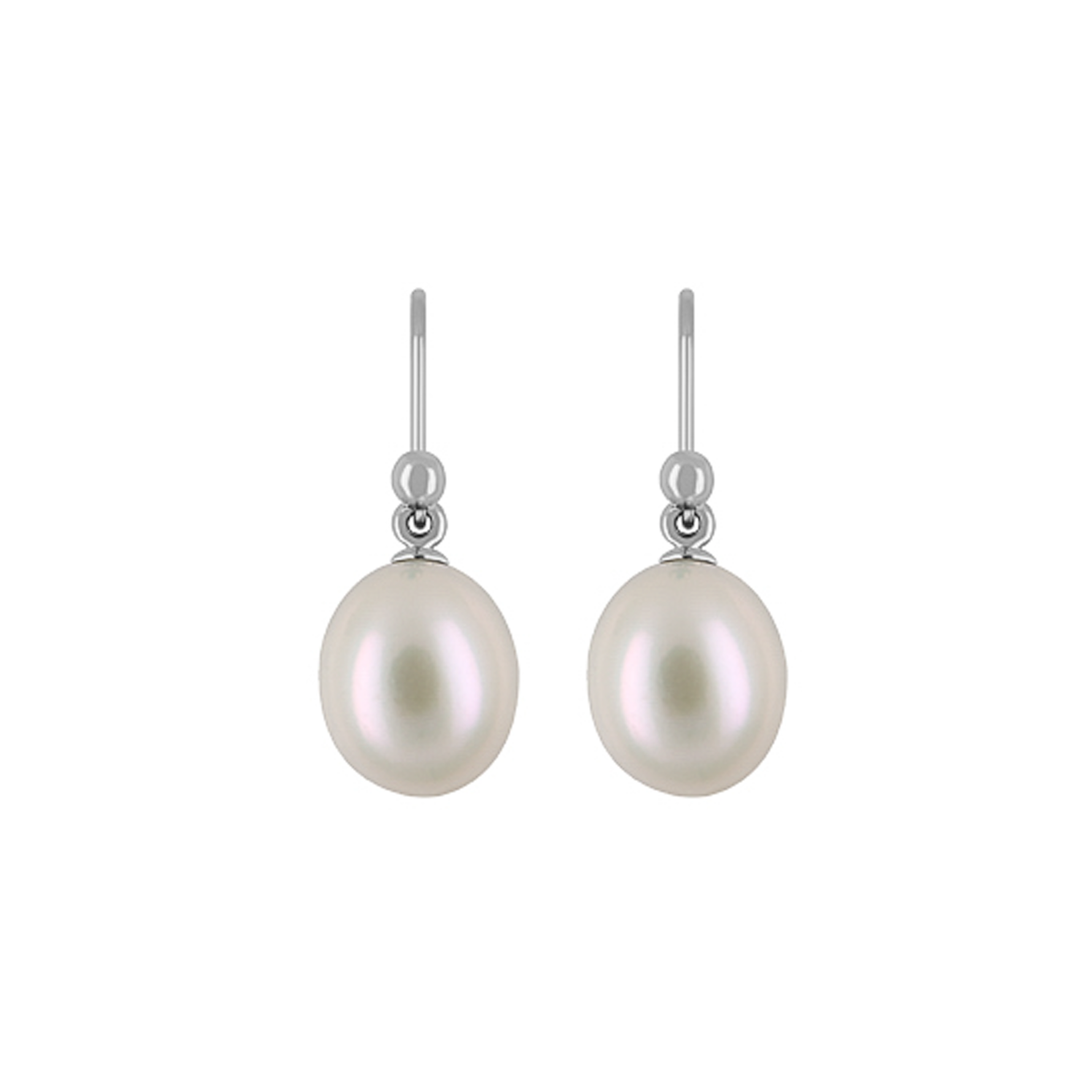 Titanium Dangle Earrings w/ Freshwater Pearls White - Ófeigur gullsmiðja - ofeigur.is