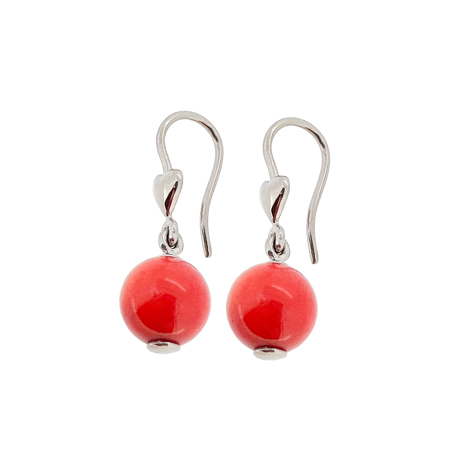 Titan Bamboo Coral dangling earrings by Zeezen - ofeigur.is