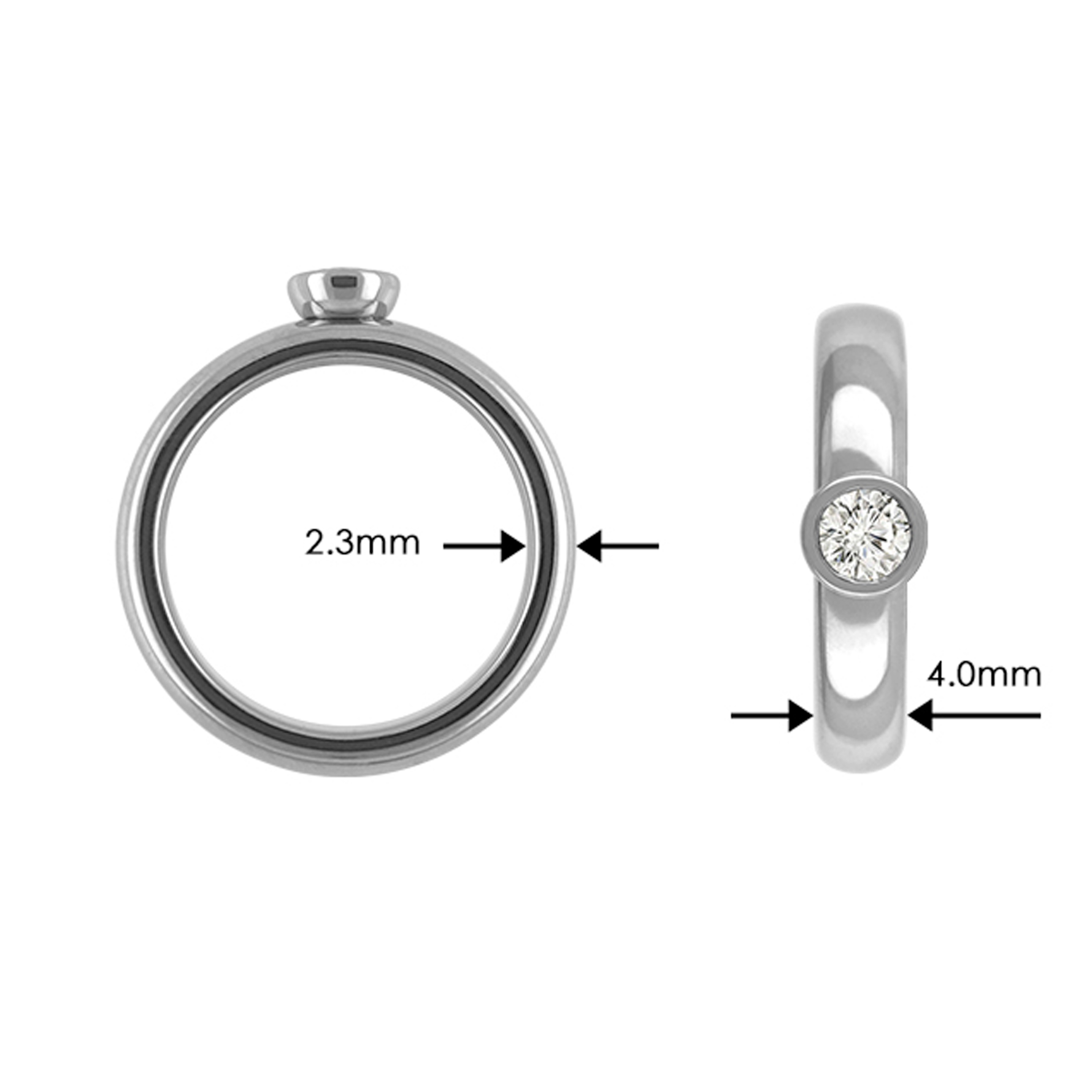 Títaníumhringur frá Zeezen með 0.23ct.twp hvítum demanti. Frá Zeezen