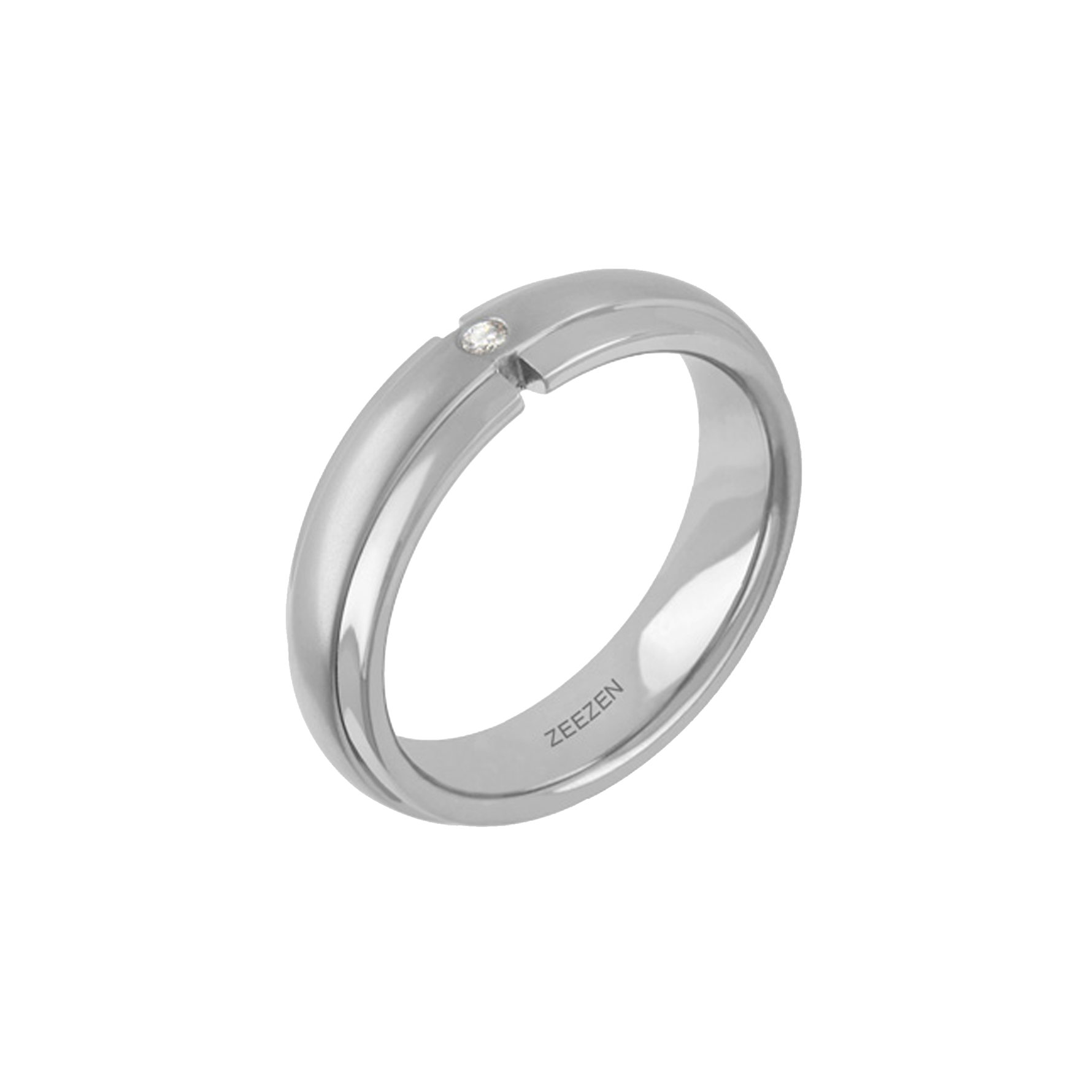 Títaníumhringur frá Zeezen með demanti (1x0.02ct.twp White) áferð mött og póleruð.