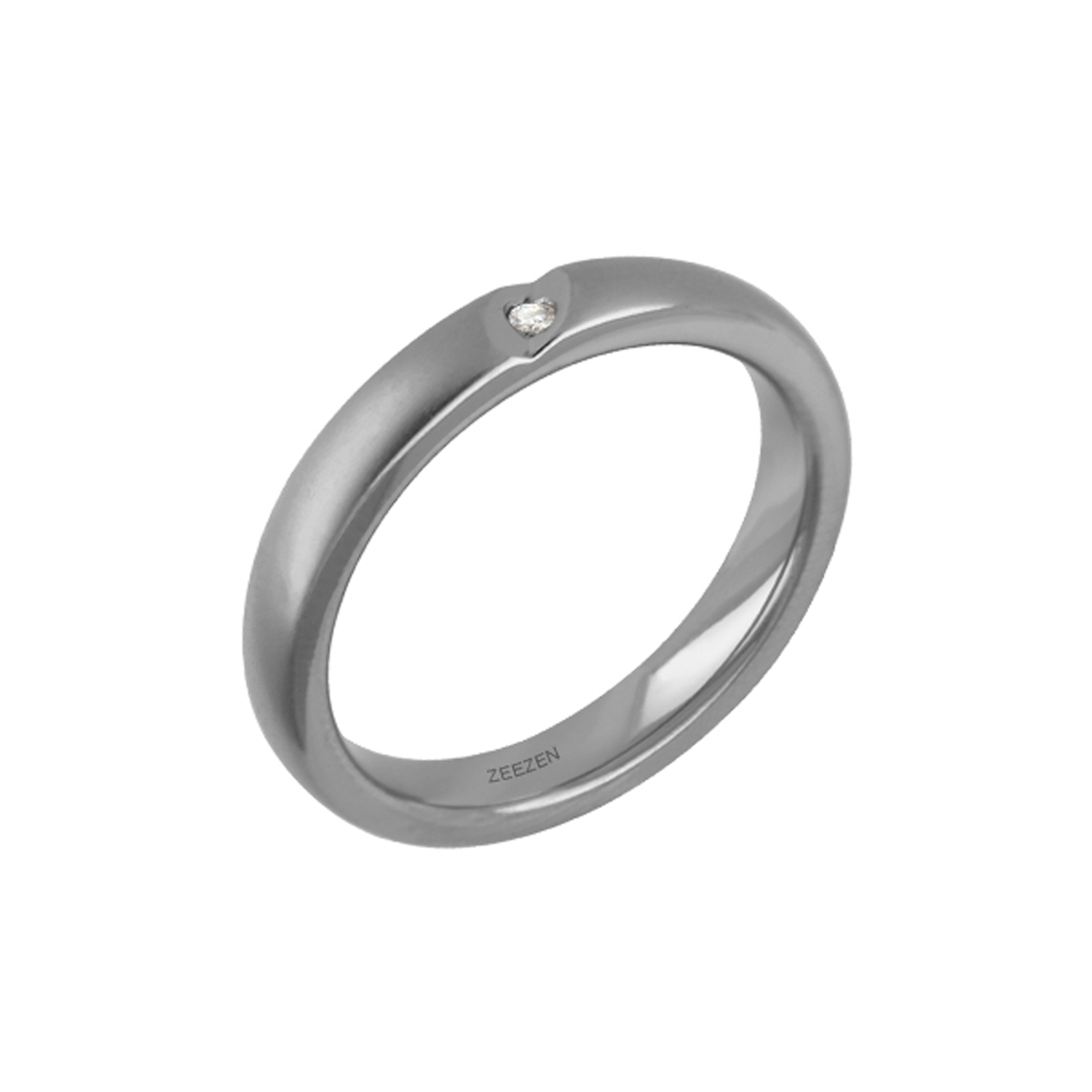 Kynnum Títaníumhring frá Zeezen, með 0.015ct hvítum demanti í töfrandi möttri/póleraðri áferð. na.   Þessi hringur sannkallað tákn um glæsileika og fágun.  Mál: Breidd: 3 mm || Hæð: 1.9 mm  Introducing the Zeezen Titan Ring, featuring a 0.015ct white diamond set in a stunning matte/polished design. With a width of 3mm and a height of 1.9mm, this ring is a true symbol of elegance and sophistication.  Ófeigur gullsmiðja - ofeigur.is