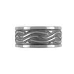 Titanium ring with hand engraved Celtic pattern, made by Zeezen - ofeigur.is  