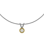 Titan Pendant with 1X0.16 White Diamond TW/SI-2(LG) VVS, 18k Yellow Gold, Sandblast/Polished.