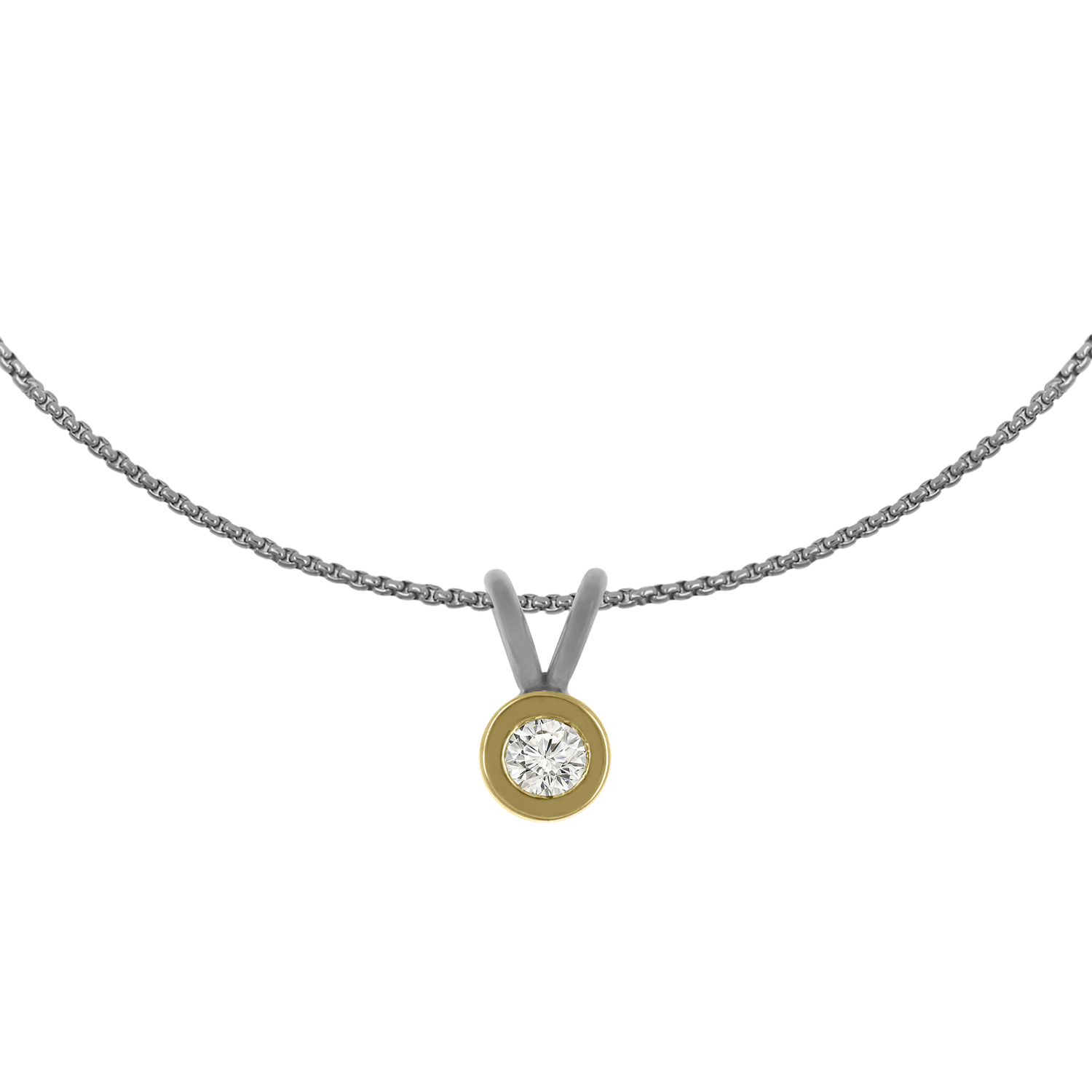 Titan Pendant with 1X0.16 White Diamond TW/SI-2(LG) VVS, 18k Yellow Gold, Sandblast/Polished.