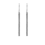Titanium drop earrings by Zeezen, featuring elegant French hooks and polished titanium twists that hang gracefully below the earlobe.