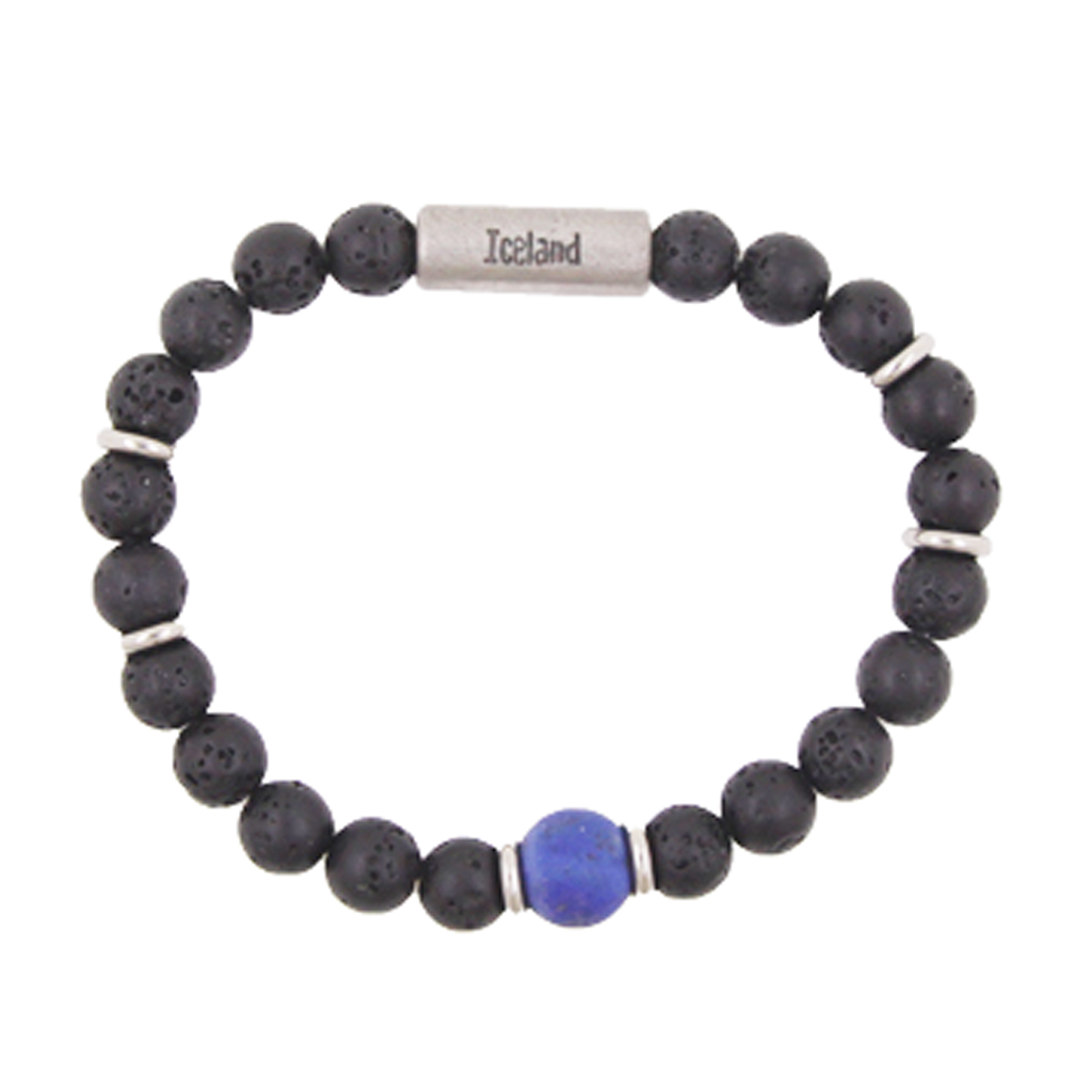 Hraunarmband með möttum Lapis