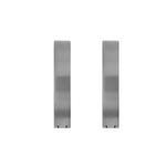Small titanium huggie earrings with a matte finish. The earrings fit snugly around the earlobe. Titanium is a lightweight, hypoallergenic metal that does not tarnish.
Handcrafted by Zeezen.