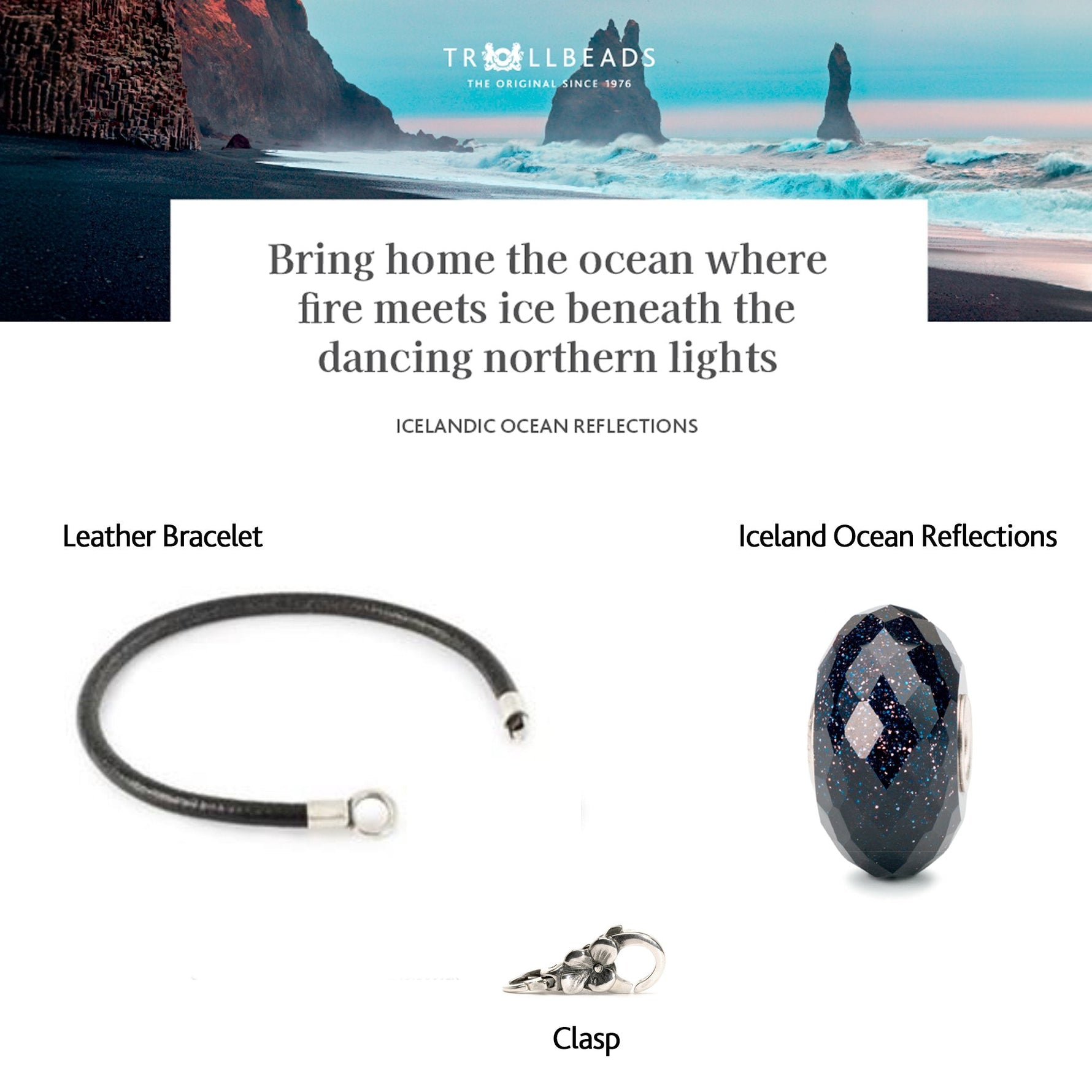 Trollbeads - Icelandic Ocean Reflections Leather Bracelet - nammi.isTrollbeads