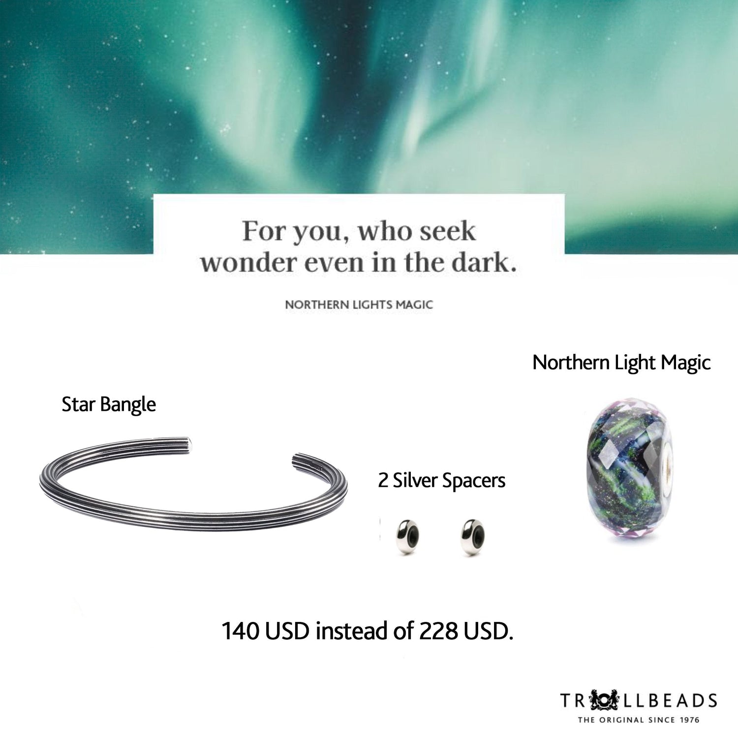 Trollbeads - Northern Light Magic with Star Bangle - nammi.isTrollbeads