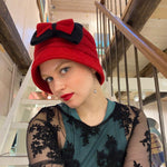 Elisabet - wool hat - red/black - nammi.isÓfeigur