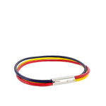 Leðurarmband -3 litir, Rautt, Gult og Fjólublátt 3 X 2mm leðurstrengir og títaníum segullás. Frá Zeezen.  Ófeigur gullsmiðja