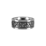 Titan Ring Hand Carved Celtic Ring Polished/Oxidised - nammi.isÓfeigur