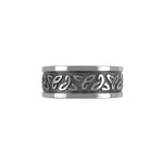 Titan Ring Hand Carved Celtic Ring Polished/Oxidised - nammi.isÓfeigur