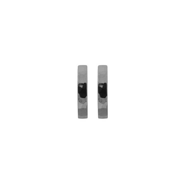 Titanium - Hoop earrings - Flat Hammered 