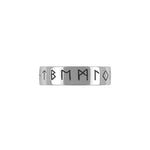 Titanium ring with Icelandic runes - Ofeigur jewelry - ofeigur.is