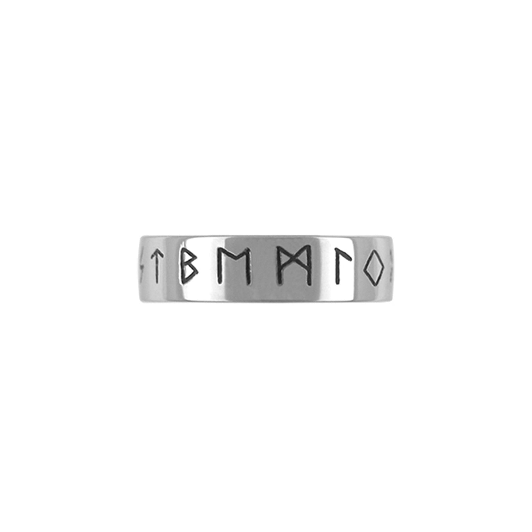 Titanium ring with Icelandic runes - Ofeigur jewelry - ofeigur.is