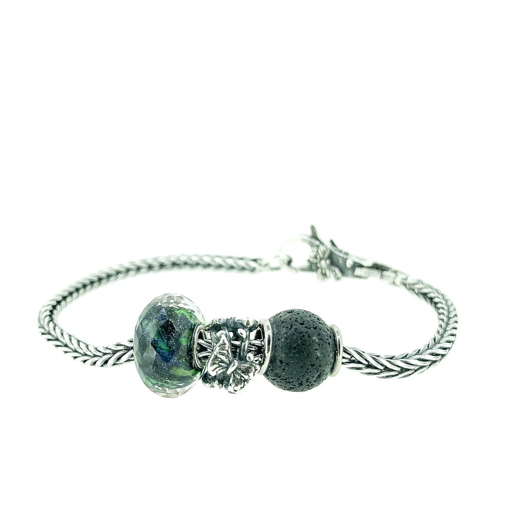 Trollbeads - Silver Bracelet With Lava & Northern Lights - nammi.isÓfeigur